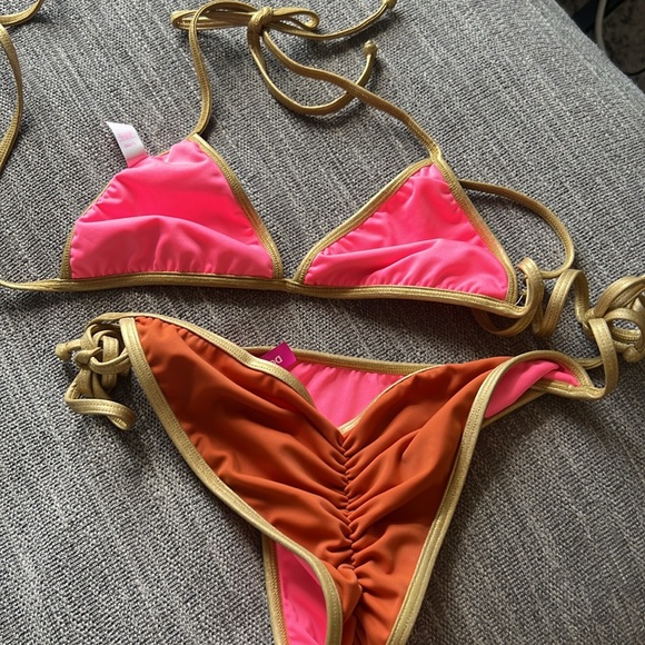 DOLL Swimwear - Orange Bikini, Medium bottoms, Small Top - Picture 2 of 2